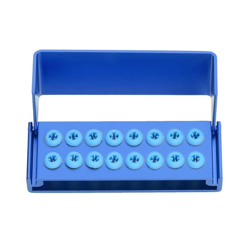 EustomA Burs Holder Block Case for 16 Holes High Temperature Sterilizable Autoclavable Burs Holder Box 3pcs/Set (Blue) - Image 2